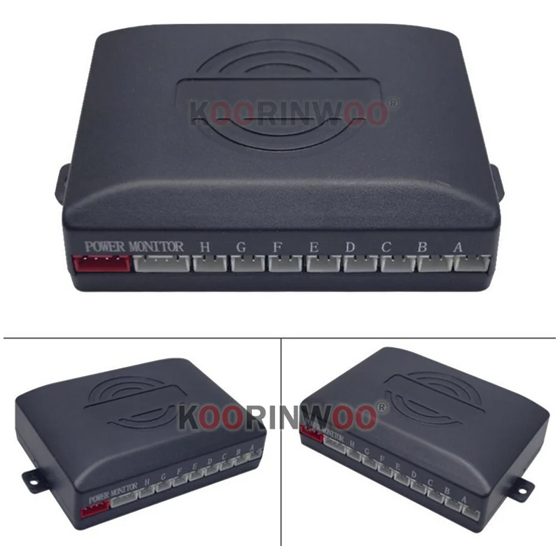 Koorinwoo Parktronic 4/6/8 Front With back Radars 16.5MM Flat Parking Sensors Step Speaker Buzzer 12V Reverse Parking Assistance