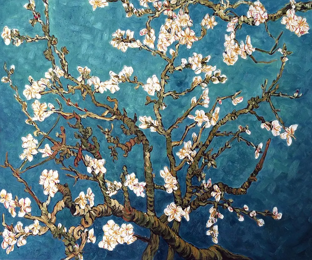 

Vincent Van Gogh Hand painted Oil painting Canvas Reproduction art Branches with Almond Blossom for living room bedroom Decor