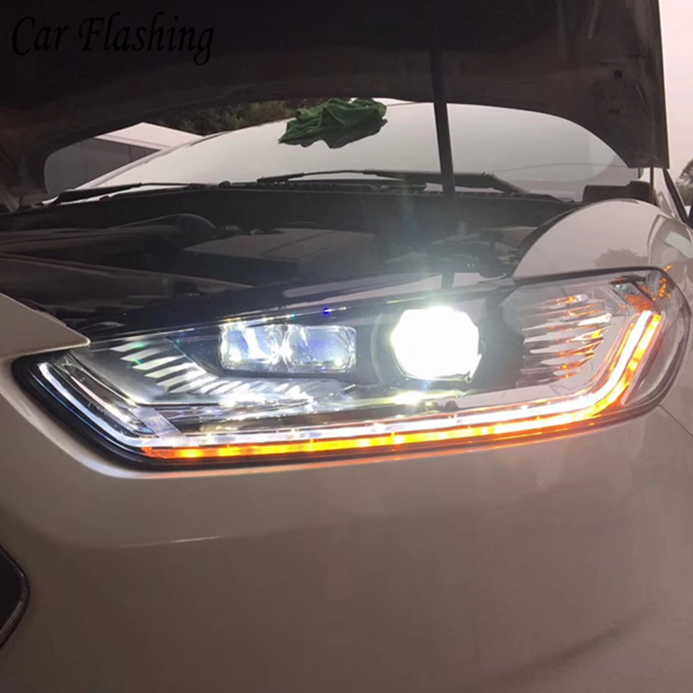 

2PCS Car Styling for Ford Mondeo 2013 2014 2015 LED Headlight for New Fusion Head Lamp Dynamic turn signal LED DRL Bi-Xenon HID