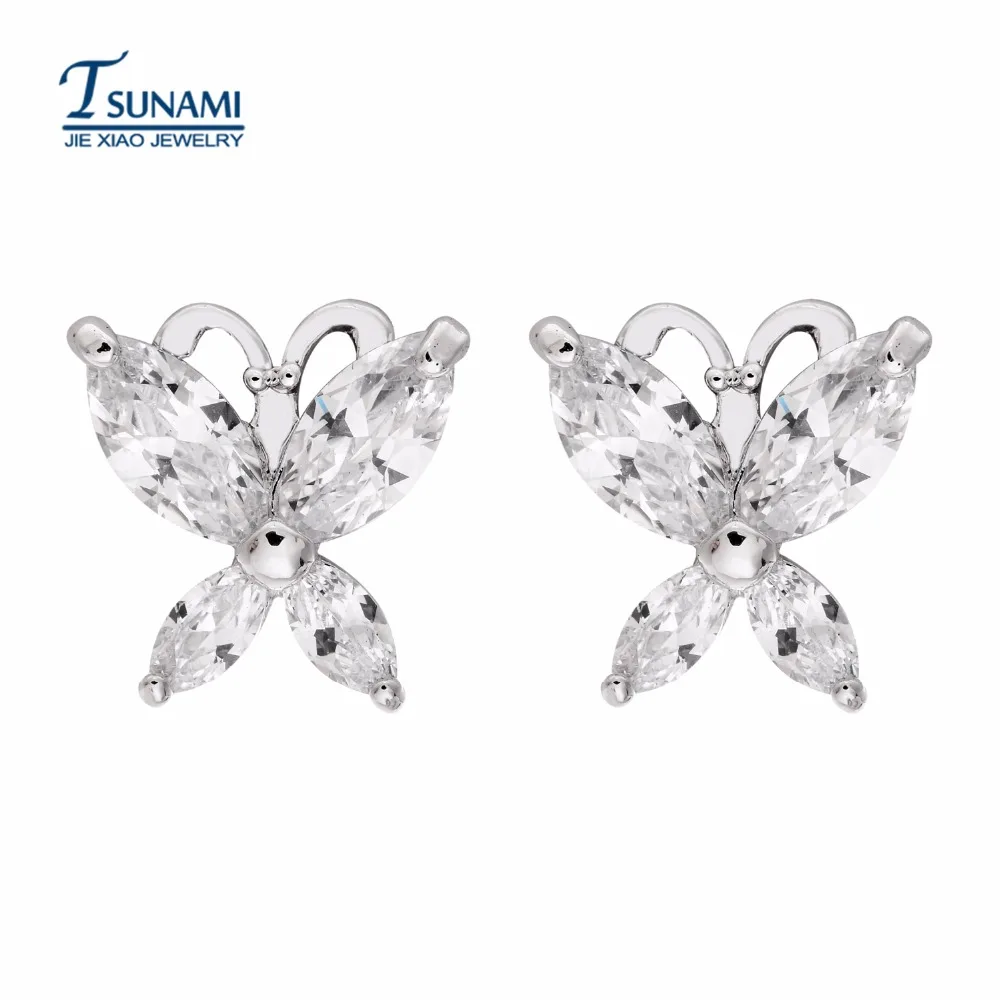 

Famous brand butterfly zircon earrings Romantic butterfly earrings are cast for women only ER-114
