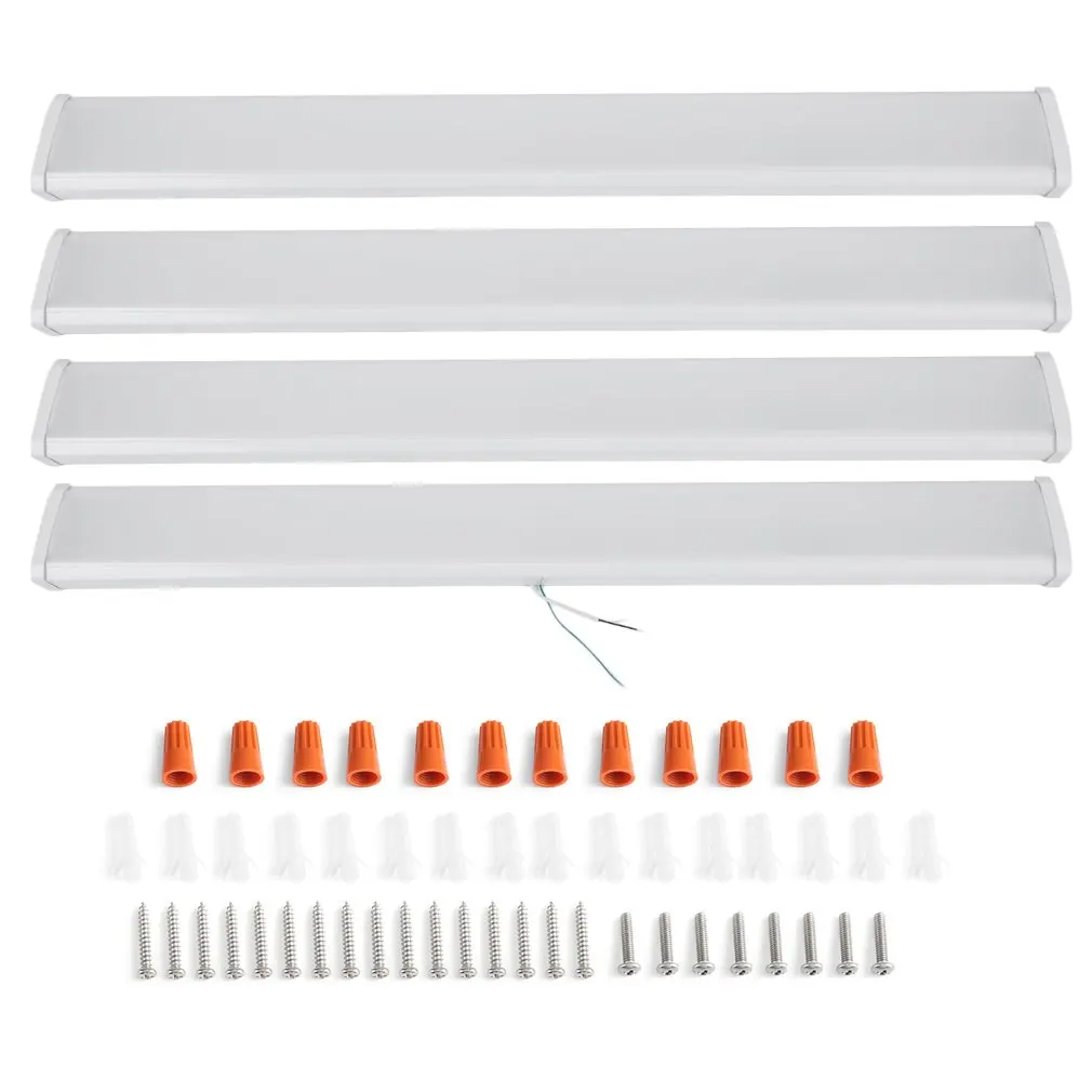 

40W Wraparound Flushmount Ceiling Light 4 PCS Garage Tube Light 1.2M LED Wall Lamp Universal Neutral White Lamp US Plug