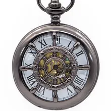 Топ бренд Ретро стимпанк полые вырезка Механические карманные часы брелок цепи часы с лучший подарок Прямая поставка PJX1364