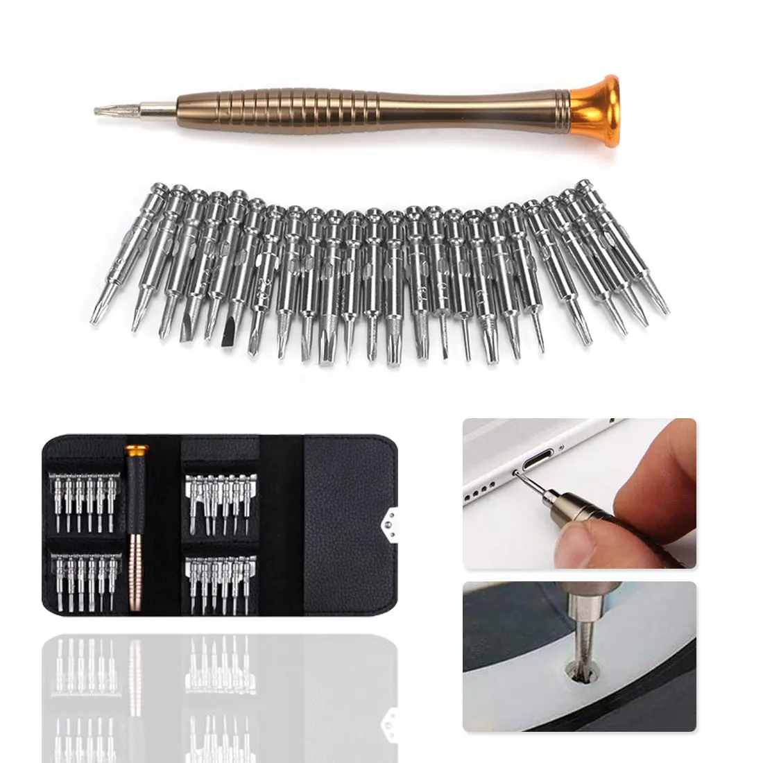

Precision Cell Phone Repair Tools Set 25 in 1 Precision Torx Screwdriver for iPhone Laptop Cellphone Electronics Hand Tool