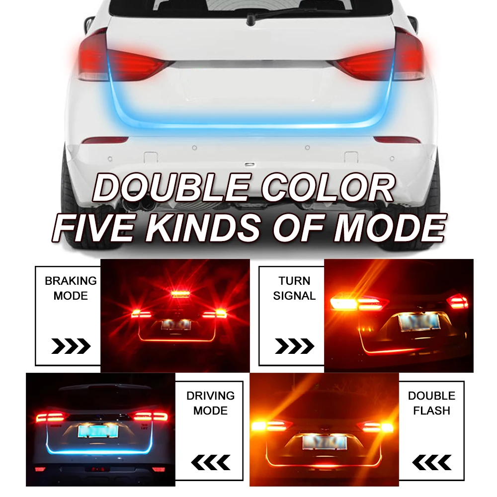 KEEN Tailgate Signal Light Strip Red Blue Trunk Light Strip Kit Turn Signal Tail Led Moving