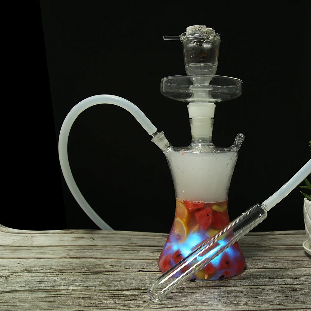 Fruit shisha led glass russia hookah led art hookah big smoking