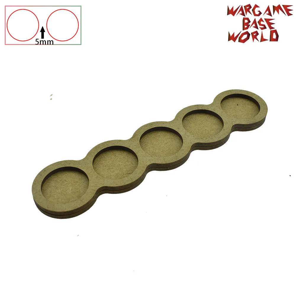 

Wargame Base World - Movement Tray - 5 round 25mm - Line Shape MDF