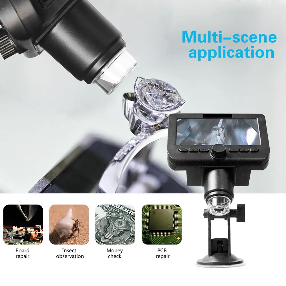 

Wireless New 1000X 2.0MP WiFi Microscope HD Screen 8 LED Light 1080p Camera Magnifier with Suction Cup Base