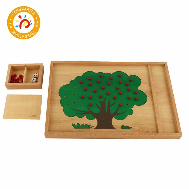 

Baby Toy Montessori Material Math Wooden Toy Apple Counting Tree Exercise Early education Learning Teaching Aids Toy