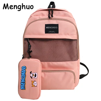 

Fashion Women Backpack for Teenagers Girls BackPack Waterproof Nylon 2pcs Backpack Set Shoulder Bag Backpacks Feminine Packbag