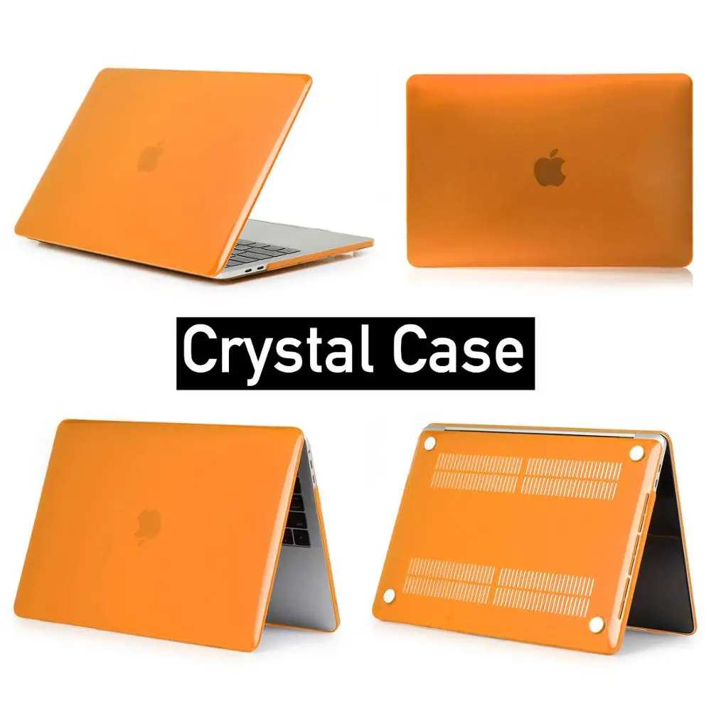 Кристально прозрачный чехол для Macbook Pro retina Air 11 12 13 15, для Mac Air 13 дюймов A1932, pro 13 15 чехол для ноутбука - Цвет: Orange-crystal