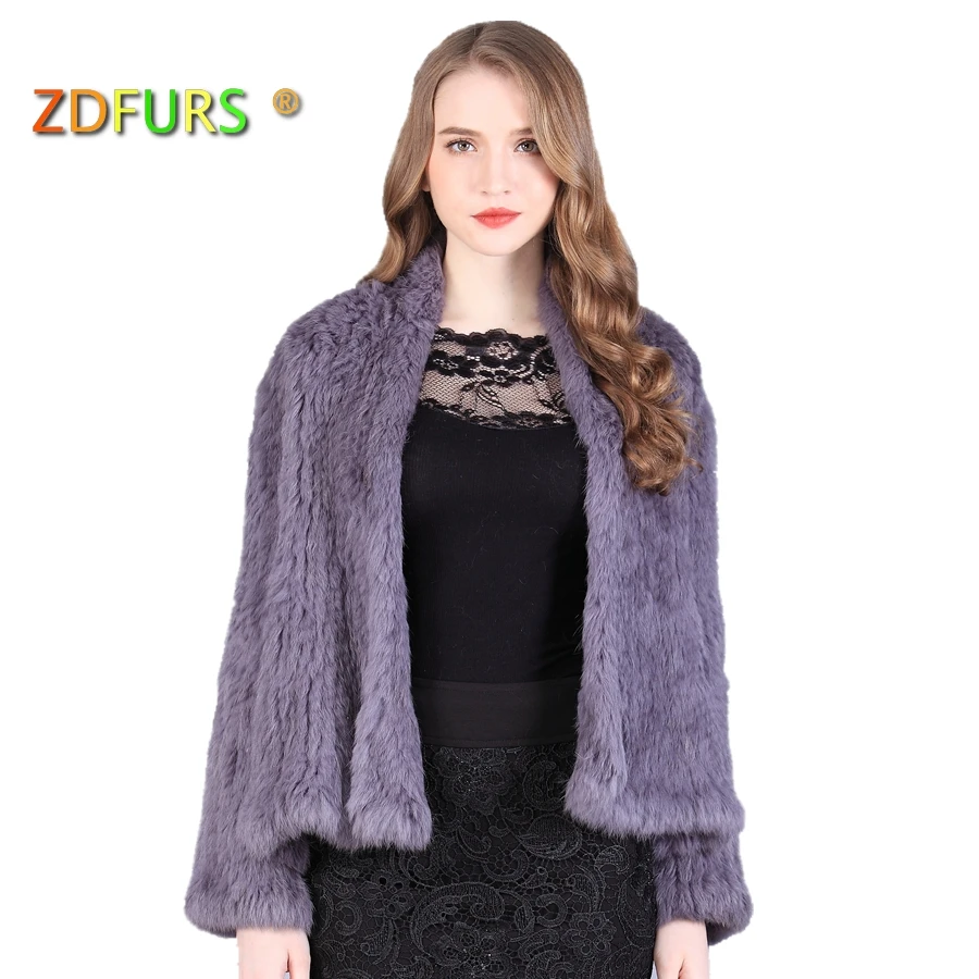 Buy ZDFURS * Hot sale knitted rabbit fur jacket