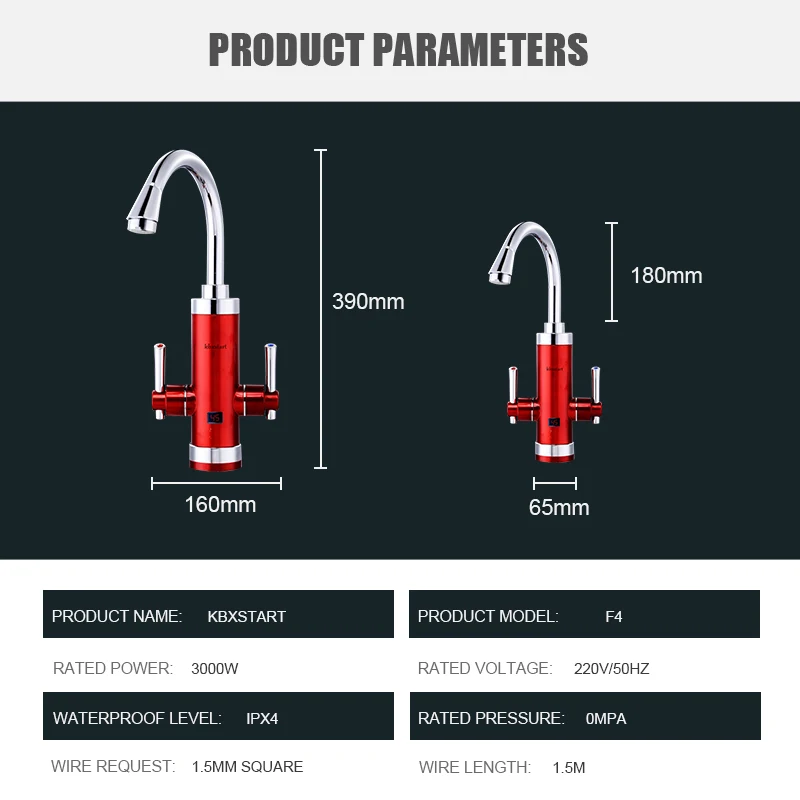 Kbxstart кухонный водонагреватель кран с двумя ручками 3400 Вт Электрический мгновенный нагрев воды кран Cocina Torneira Aquecedor не котел