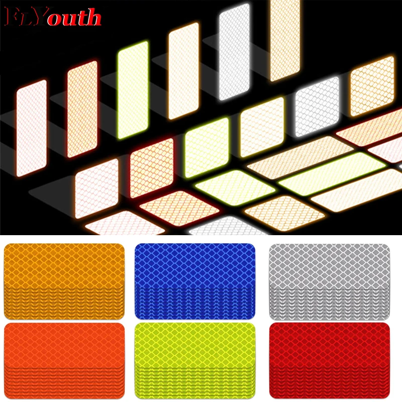 

3X8cm Car Reflective Strip Warning Tape Car Bumper Reflective Strips Secure Reflector Stickers Decals Car Styling Car Stickers