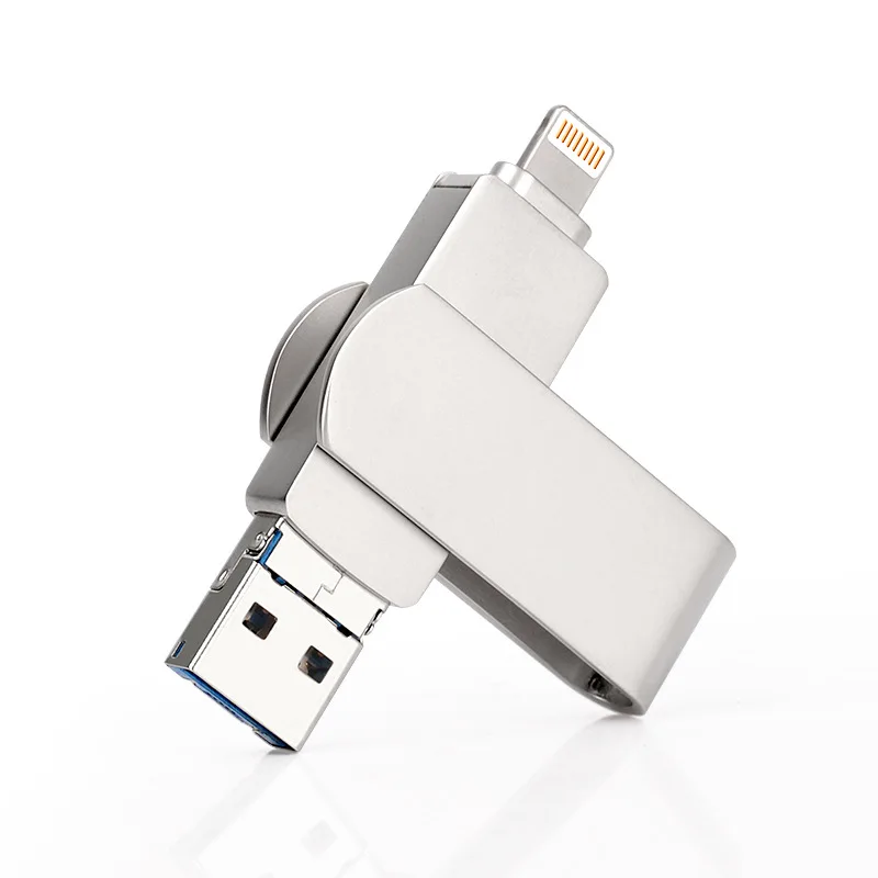 USB флеш накопитель Lightning/USB 3 0/Micro usb портативный флэш 32 Гб 64 металлический Флешка 128