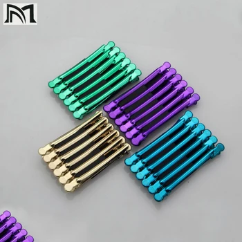 

12Pcs/Box Color Stainless Steel Hairpin Crane Mouth Clip Hair Styling Zoning Metal Clip For Long Duck Mouth Beauty Hair Tools C5
