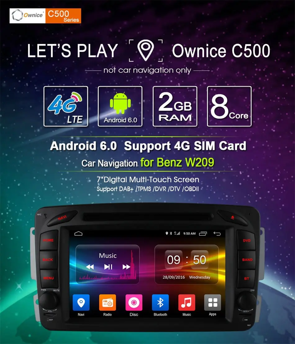 Flash Deal 4G Octa Core Android 6.0 Car DVD GPS Radio Player For Mercedes Benz W209 W203 W168 M ML W163 W463 Viano W639 Vito Vaneo FM DAB 3