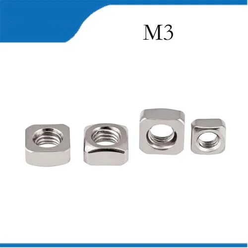 50pcs/lot High Quality 304 Stainless Steel A2 70 M3 Square Nut free