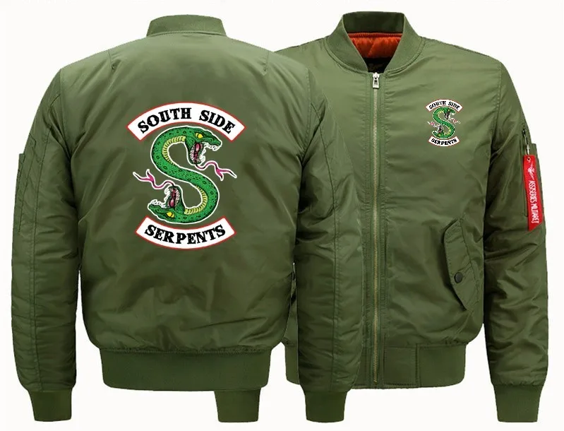 Осенняя и зимняя куртка мужская Riverdale South Side Serpents Air Force One Flight Jacket Suit|Куртки| |