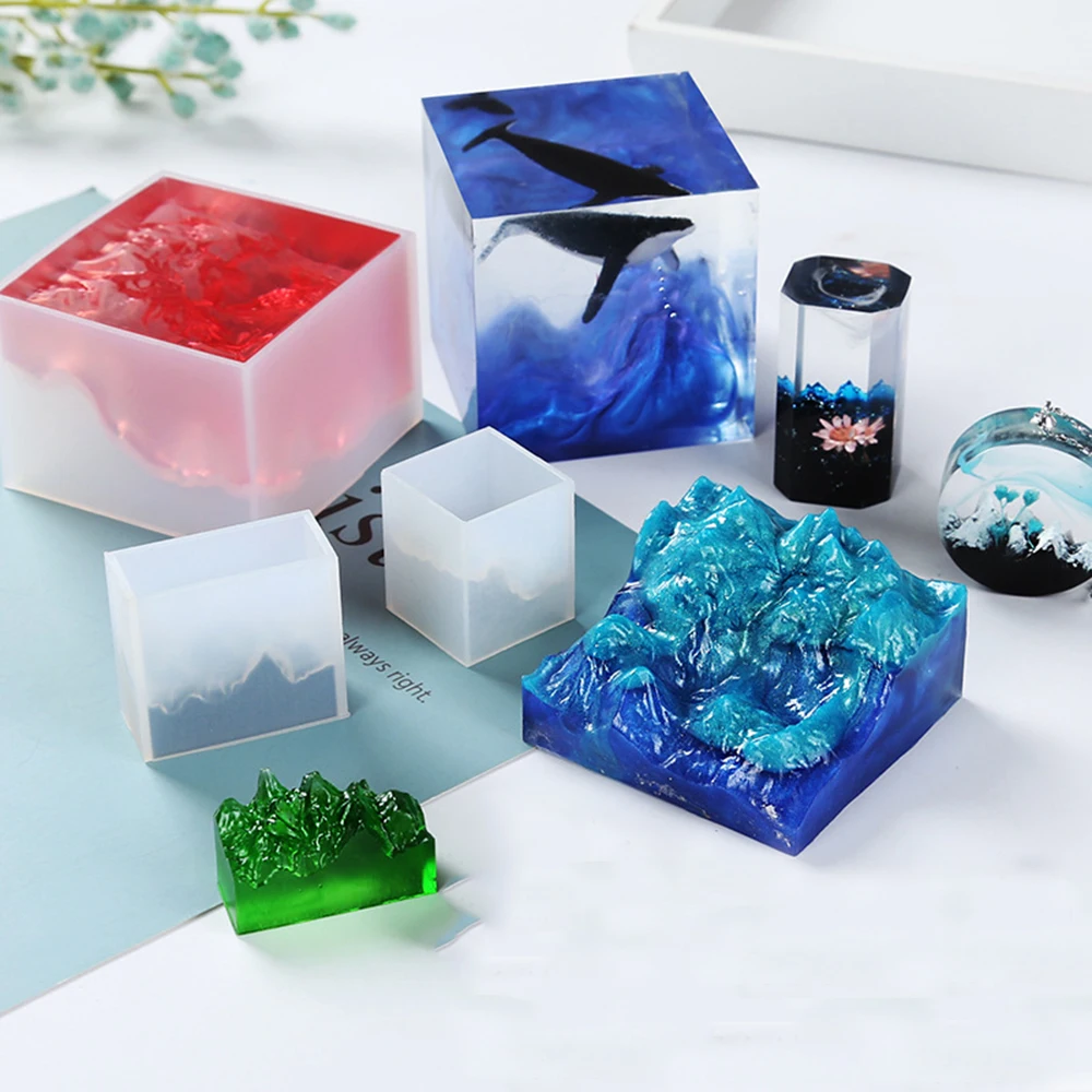 

2019 New Handmake Snow Mountain Shape Silicone Concrete Molds Clay Mould DIY Craft Mold For Home Table Decoration Clay Mould