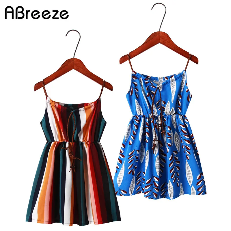 Летние детские платья высокого качества От 3 до 12 лет Платья-комбинация в стиле ретро для девочек новые длинные платья в полоску для девочек