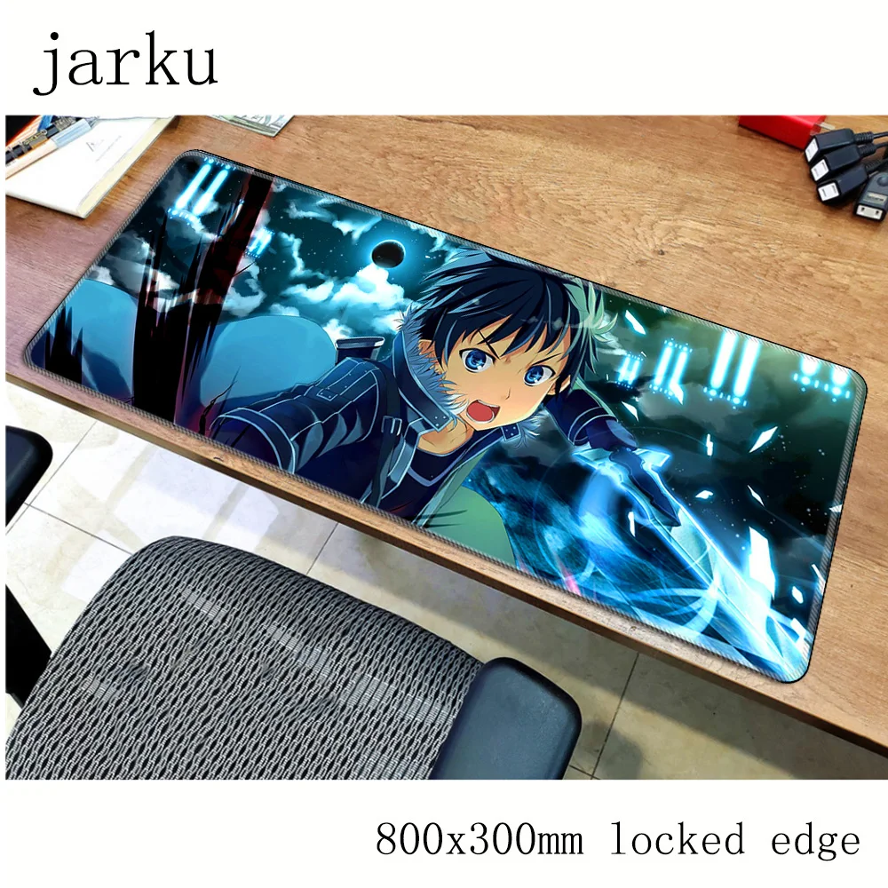 Sword Art Online коврик для мыши геймер 800x300X3 мм игровой коврик для мыши профессиональные аксессуары для ноутбуков ПК эргономичный коврик для ноутбука