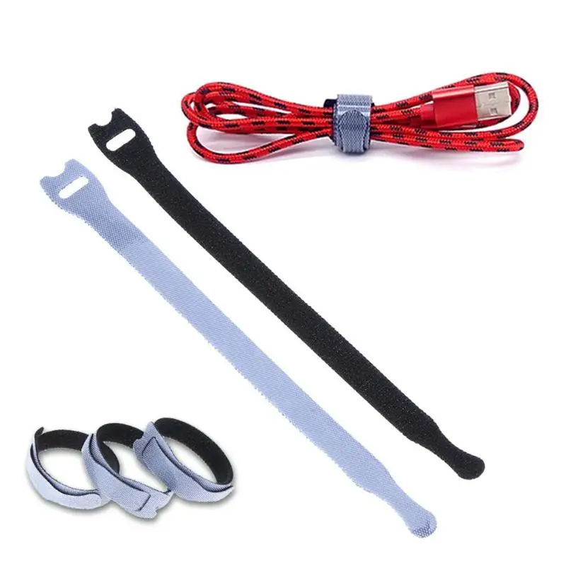 

10/30pcs Reusable nylon Cable Ties Hook and Loop Cable Tie with Eyelet Hole Cables organizer Hook loop sticky straps 15mm Gadget