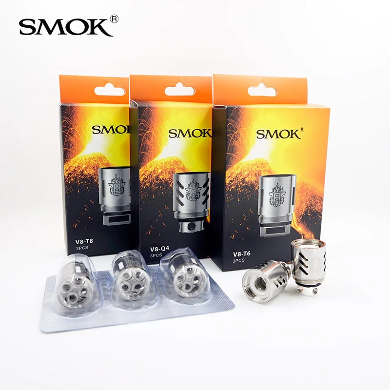 100% Оригинальные Smok TFV8 катушки голову V8-T8 V8-T6 V8-Q4 V8-X4 V8-T10 V8 замена катушки для TFV8 облако зверь Tank - изображение