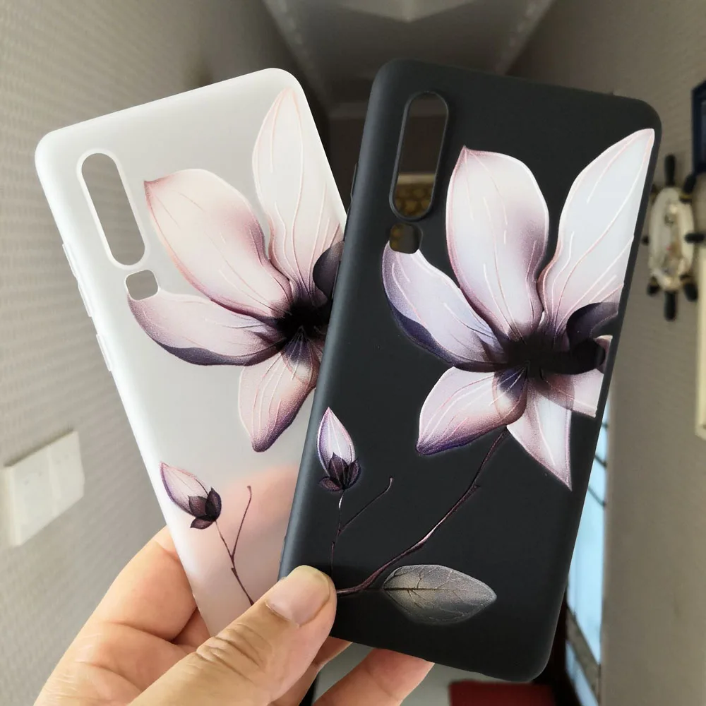 

Huawei P30 Flower Silicon Phone Case For Huawei P30 Pro Honor 8 9 10 lite 8X 8C 8S P smart 2019 Soft TPU Cover Rose Floral Case