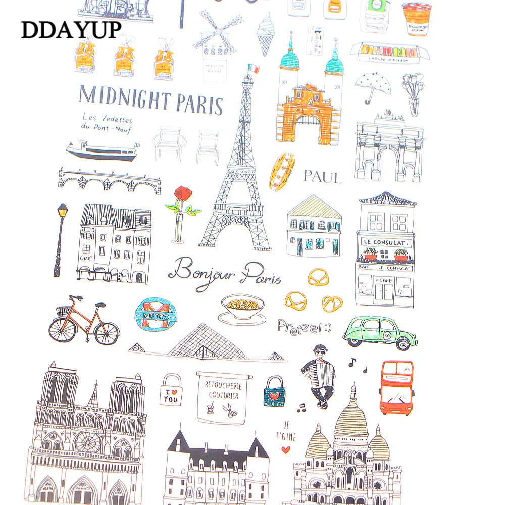 

European Style Travel Diary Paper Sticker Decoration Planner Scrapbooking Label Sticker Kawaii Korean Gifts Stationary Stickers