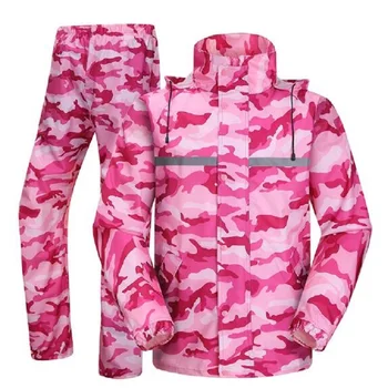 

Camouflage Women Adult Raincoat Rain Pants Hiking Tour Raincoats Men Waterproof Rain Coat Rain Pants Set Motorcycle Rainwear