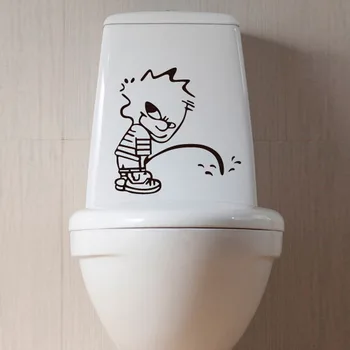 

Cartoon Removable wall Stickers washing Toilet Bathroom Decors For Home Decoration 3D Vinyl Decal Pee child sticker on the wall