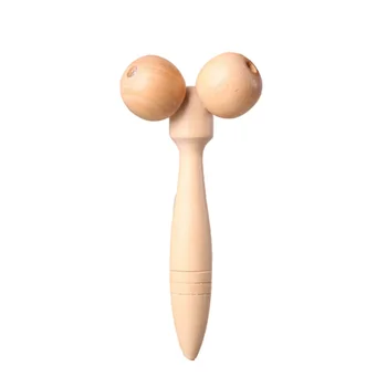 

Chin Therapy Face Slimming Wooden Pain Relief Portable Lifting Blood Circulation Body Massage Roller Neck Skin Muscle Relax
