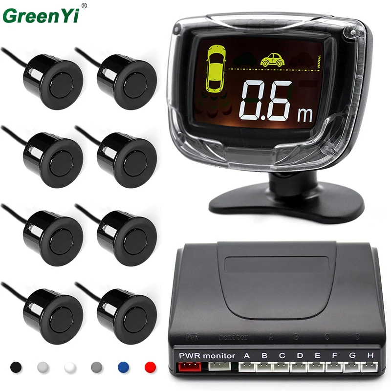 

Car LED Parking Sensor 8 Sensors 22mm DC 12V For All Cars Reverse Backup Radar Detector Backlight Display Monitor System