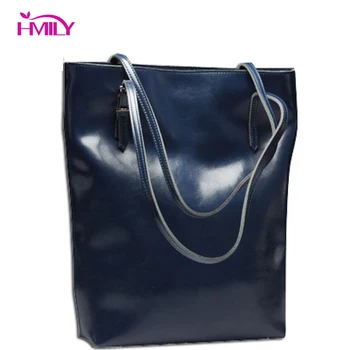 

HMILY Large Capacity Women Handbag Cowskin Leather Female Messenger Bag Big Fashion Shoulder Bag Oil Wax Leather Lady Daily Bag