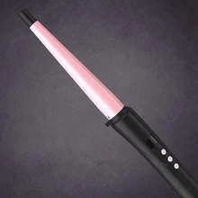 25 мм перламутровая керамическая коническая Керлинг палочка цифровой контроль 10 тепловых настроек черный+ розовый