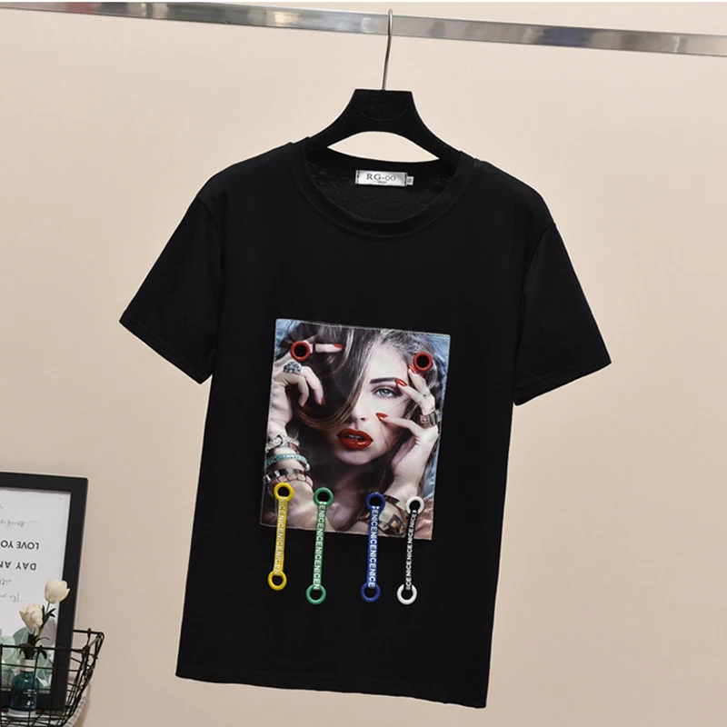 

kawaii T Shirt Women Summer Tops Short Sleeve Tshirt Women Cotton T-Shirt Tee Shirt Femme Camisetas Mujer Verano 2019 harajuku