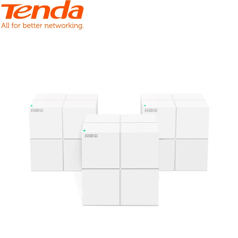 

3PCS Tenda Nova MW6 Whole Home Mesh WiFi System, 11AC Dual Band Wireless Router Wi-Fi Repeater, Works with Alexa, Plug and Play