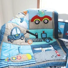 4 шт. щенок собака автомобиль детская кроватка комплект детского постельного белья Одеяло Бампер She Et юбка для детской кроватки милое постельное белье Комплект для новорожденного ребенка