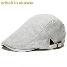Который в душе высокое качество Хлопок Лен Лето берет шляпа унисекс весна солнце плоская кепка для женщин Мужская Форменная фуражка Gorras