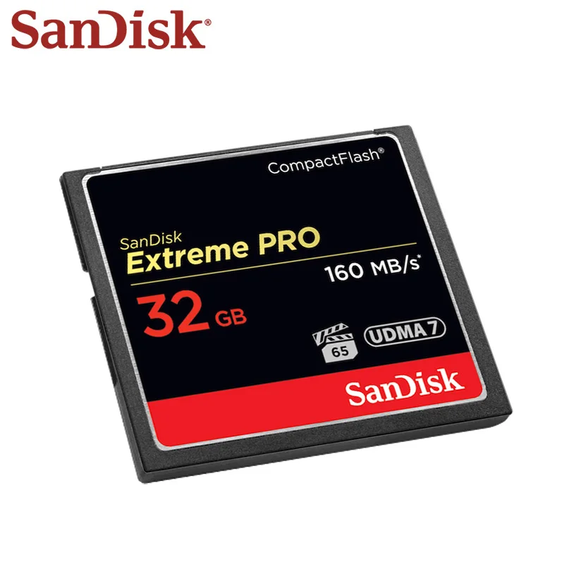 

SanDisk Extreme PRO CF Card 128GB 64GB 32GB Memory Card Compact Flash Card High Speed 160Mb/s For DSLR and HD Camcorder