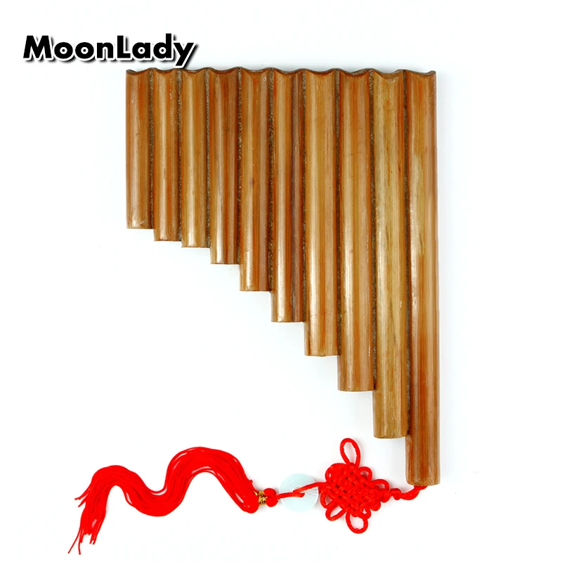Chinese Folk Musical Instrument Pan Flute Bamboo Panflute 10 Pipes Wind