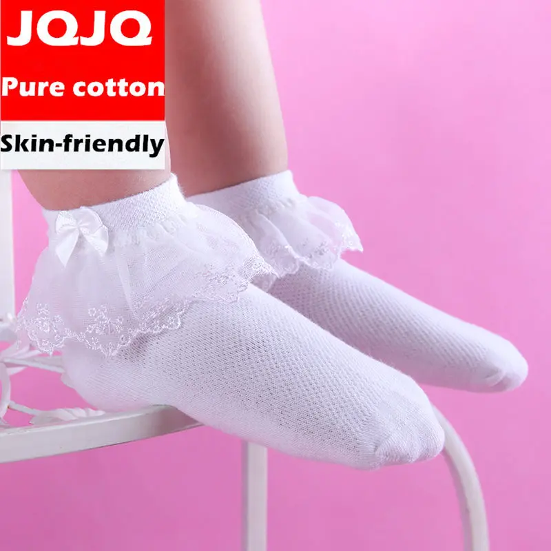 

JQJQ Cute Lace Socks For Girls Kids Baby Little Princess Pure Cotton Hosiery In 3,4,5,6,7,8,9,10,11,12 Years Old B