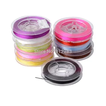 

De Bijoux 10 Rolls 1mm Jewelry DIY Random Mix Colors Korean Elastic Cord (10 meters/Roll), Necklace & Bracelet Cord