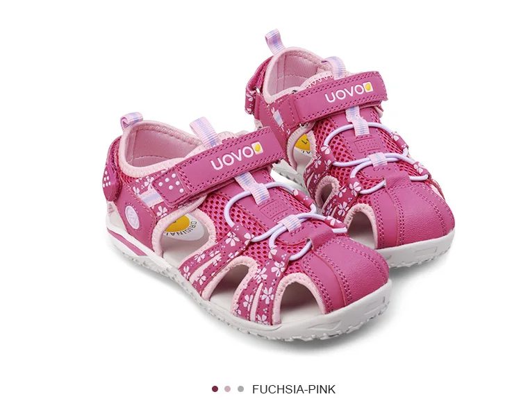 uovo детские туфли для девочек туфли сандалии летние сандалии с закрытым носком для детские пляжные сандалии