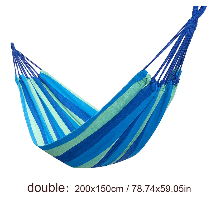 METIEM Single200x100/двойной 200x150 см садовые качели Открытый Кемпинг Гамак Крытый Подвесной стул кровать портативный Веревка для детей - Цвет: BLUE-STRIPE006