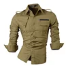 jeansian Men's Long Sleeve Dress Casual Shirts Slim Fit Fashion Stylish Designer Military 8371 ► Photo 3/6