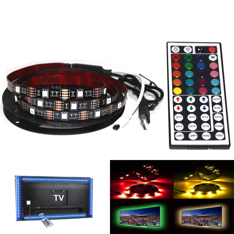 

LED strip backlight 5050 RGB for TV PC monitor with RF wireless 44key remote controller 5V usb powered mood light