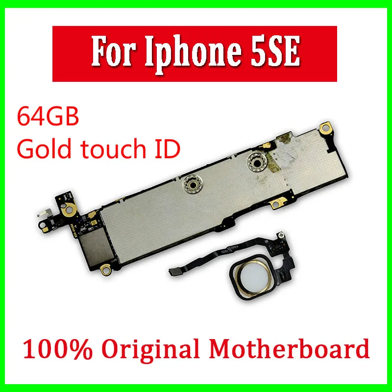 64 Гб Золото для iphone 5SE материнская плата с сенсорным ID 100% оригинал разблокирована
