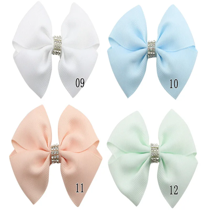 20Pcslot 3.6 Inch Colourful kids Boutique Ribbon Bows With Clip Hair Accessories For Baby Girls Children Hair Pins Hair Clip  (8)