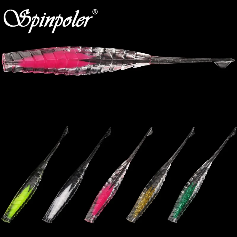 

Spinpoler 5pcs/Lot 3inch/2.9g Double Colors Shad Fish Bait High-Strength Durable 5 Colors Soft Fishing Baits Tackle